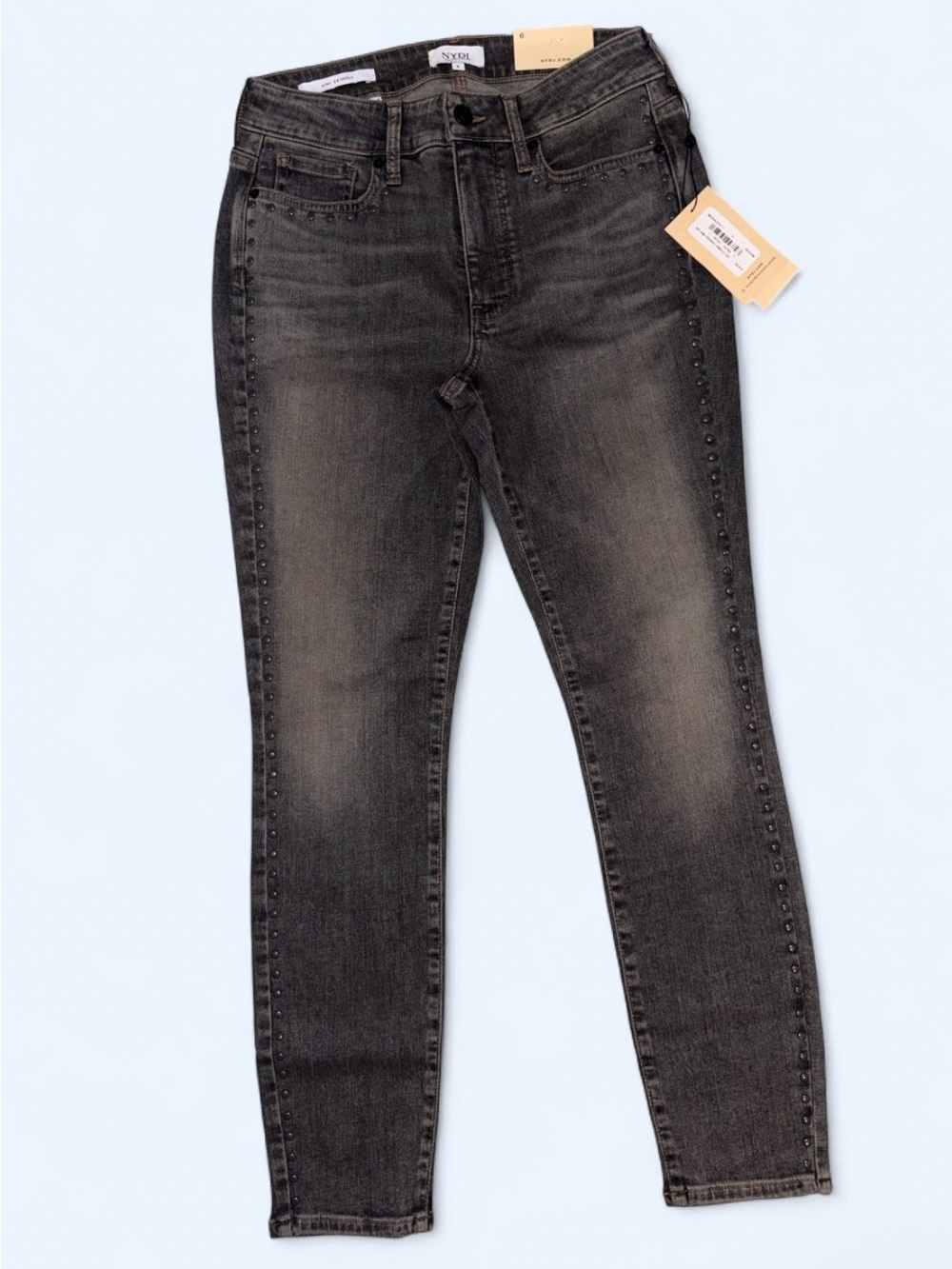 NYDJ Ami Skinny High Rise Studded Jeans NWT - Size 6